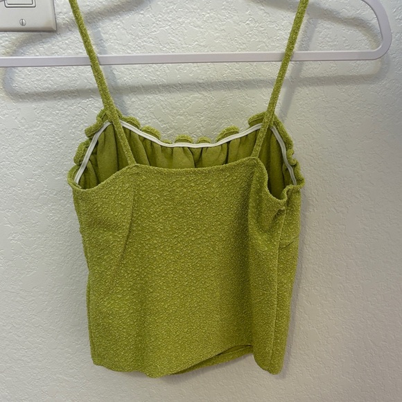 Green Ruffle Strap Top - Picture 2 of 3